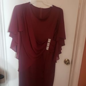 Dress. Plus size. Made small. Wine in color